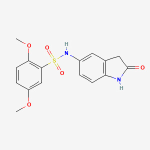 molecular formula C16H16N2O5S B2375787 2,5-dimethoxy-N-(2-oxoindolin-5-yl)benzenesulfonamide CAS No. 921773-19-5