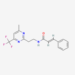 molecular formula C17H16F3N3O B2375806 N-(2-(4-methyl-6-(trifluoromethyl)pyrimidin-2-yl)ethyl)cinnamamide CAS No. 1396892-59-3