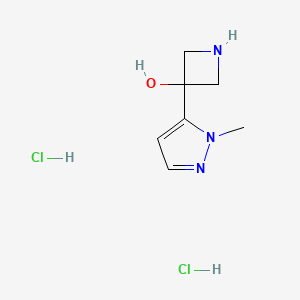 molecular formula C7H13Cl2N3O B2375847 3-(1-甲基-1H-吡唑-5-基)氮杂环丁-3-醇二盐酸盐 CAS No. 2094614-36-3