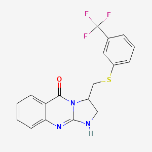 molecular formula C18H14F3N3OS B2375872 3-({[3-(三氟甲基)苯基]硫代}甲基)-2,3-二氢咪唑并[2,1-b]喹唑啉-5(1H)-酮 CAS No. 478032-74-5