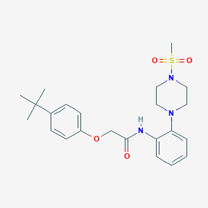 molecular formula C23H31N3O4S B237588 2-(4-tert-butylphenoxy)-N-{2-[4-(methylsulfonyl)-1-piperazinyl]phenyl}acetamide 