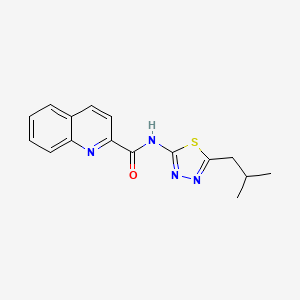 B2375881 N-[5-(2-methylpropyl)-1,3,4-thiadiazol-2-yl]quinoline-2-carboxamide CAS No. 919211-26-0