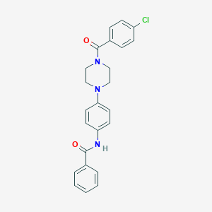 molecular formula C24H22ClN3O2 B237589 N-{4-[4-(4-Chlorobenzoyl)piperazin-1-YL]phenyl}benzamide 