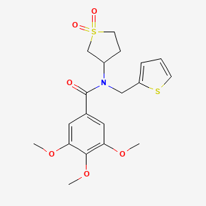 molecular formula C19H23NO6S2 B2375892 N-(1,1-二氧代硫代环丙烷-3-基)-3,4,5-三甲氧基-N-(噻吩-2-基甲基)苯甲酰胺 CAS No. 573947-96-3