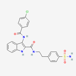 molecular formula C24H21ClN4O4S B2375897 N-(2,5-二甲苯基)-7-{[异丁酰(4-甲苯基)氨基]甲基}-2,3-二氢-1,4-苯并恶唑并-4(5H)-甲酰胺 CAS No. 1185124-68-8