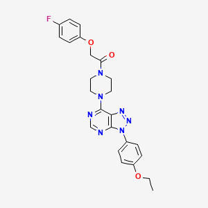 molecular formula C24H24FN7O3 B2375899 1-(4-(3-(4-ethoxyphenyl)-3H-[1,2,3]triazolo[4,5-d]pyrimidin-7-yl)piperazin-1-yl)-2-(4-fluorophenoxy)ethanone CAS No. 920418-34-4