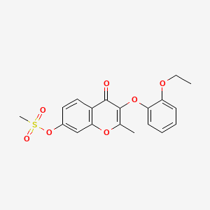 molecular formula C19H18O7S B2375907 3-(2-ethoxyphenoxy)-2-methyl-4-oxo-4H-chromen-7-yl methanesulfonate CAS No. 637750-85-7
