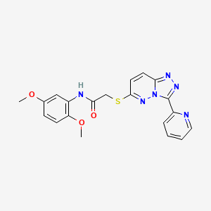 molecular formula C20H18N6O3S B2375910 N-(2,5-dimethoxyphenyl)-2-((3-(pyridin-2-yl)-[1,2,4]triazolo[4,3-b]pyridazin-6-yl)thio)acetamide CAS No. 868967-59-3
