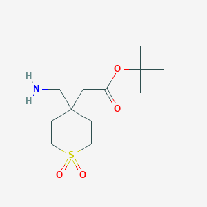 molecular formula C12H23NO4S B2375912 Tert-butyl 2-[4-(aminomethyl)-1,1-dioxothian-4-yl]acetate CAS No. 2248376-79-4