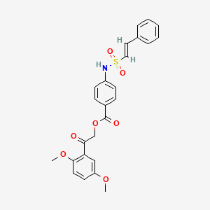 molecular formula C25H23NO7S B2375928 [2-(2,5-dimethoxyphenyl)-2-oxoethyl] 4-[[(E)-2-phenylethenyl]sulfonylamino]benzoate CAS No. 1031055-47-6