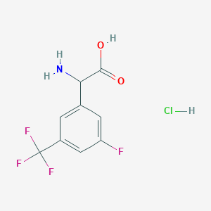 molecular formula C9H8ClF4NO2 B2375934 2-Amino-2-[3-fluoro-5-(trifluoromethyl)phenyl]acetic acid;hydrochloride CAS No. 2567495-66-1