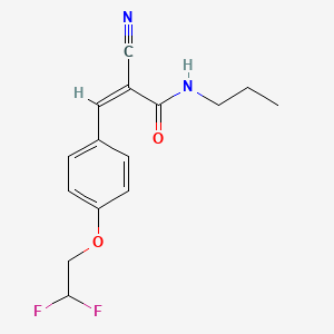 molecular formula C15H16F2N2O2 B2375947 (Z)-2-氰基-3-[4-(2,2-二氟乙氧基)苯基]-N-丙基丙-2-烯酰胺 CAS No. 1436371-93-5