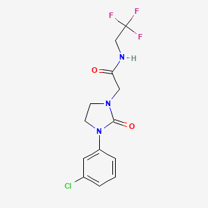 molecular formula C13H13ClF3N3O2 B2375948 2-[3-(3-氯苯基)-2-氧代咪唑烷-1-基]-N-(2,2,2-三氟乙基)乙酰胺 CAS No. 1257548-03-0