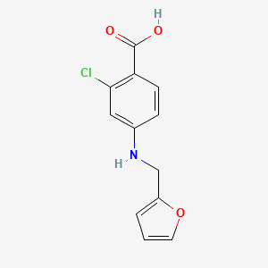 molecular formula C12H10ClNO3 B2375960 2-Chloro-4-(furan-2-ylmethylamino)benzoic acid CAS No. 518336-22-6