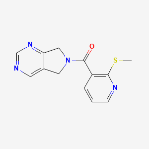molecular formula C13H12N4OS B2375962 (2-(methylthio)pyridin-3-yl)(5H-pyrrolo[3,4-d]pyrimidin-6(7H)-yl)methanone CAS No. 1448123-78-1