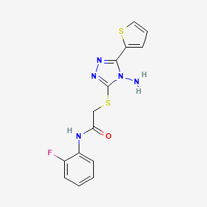 2-{[4-amino-5-(thiophen-2-yl)-4H-1,2,4-triazol-3-yl]sulfanyl}-N-(2-fluorophenyl)acetamide