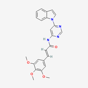 (E)-N-(6-(1H-indol-1-yl)pyrimidin-4-yl)-3-(3,4,5-trimethoxyphenyl)acrylamide