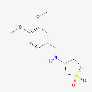 molecular formula C13H19NO4S B2375974 3-((3,4-dimethoxybenzyl)amino)tetrahydrothiophene 1,1-dioxide CAS No. 887833-56-9