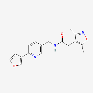 molecular formula C17H17N3O3 B2375976 2-(3,5-二甲基异恶唑-4-基)-N-((6-(呋喃-3-基)吡啶-3-基)甲基)乙酰胺 CAS No. 2034387-11-4