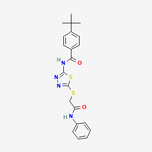 molecular formula C21H22N4O2S2 B2375978 4-(叔丁基)-N-(5-((2-氧代-2-(苯基氨基)乙基)硫)-1,3,4-噻二唑-2-基)苯甲酰胺 CAS No. 392290-98-1