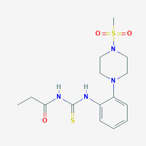 molecular formula C15H22N4O3S2 B237598 N-({2-[4-(methylsulfonyl)piperazin-1-yl]phenyl}carbamothioyl)propanamide 