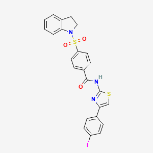 4-(indolin-1-ylsulfonyl)-N-(4-(4-iodophenyl)thiazol-2-yl)benzamide