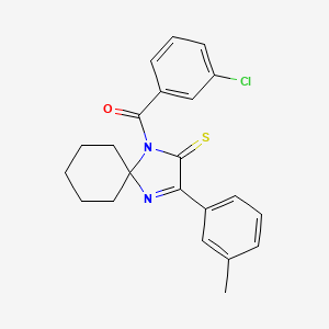 (3-Chlorophenyl)(2-thioxo-3-(m-tolyl)-1,4-diazaspiro[4.5]dec-3-en-1-yl)methanone