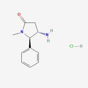 (4S,5R)-4-Amino-1-methyl-5-phenylpyrrolidin-2-one;hydrochloride