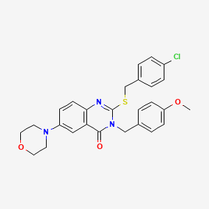 2-((4-chlorobenzyl)thio)-3-(4-methoxybenzyl)-6-morpholinoquinazolin-4(3H)-one