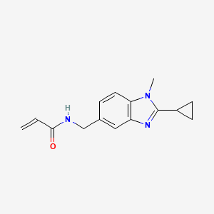 molecular formula C15H17N3O B2376011 N-[(2-Cyclopropyl-1-methylbenzimidazol-5-yl)methyl]prop-2-enamide CAS No. 2305282-47-5