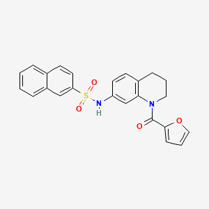 molecular formula C24H20N2O4S B2376012 N-(1-(furan-2-carbonyl)-1,2,3,4-tetrahydroquinolin-7-yl)naphthalene-2-sulfonamide CAS No. 941950-20-5