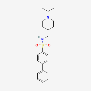 molecular formula C21H28N2O2S B2376013 N-((1-isopropylpiperidin-4-yl)methyl)-[1,1'-biphenyl]-4-sulfonamide CAS No. 946383-29-5