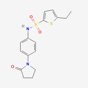 molecular formula C16H18N2O3S2 B2376024 5-ethyl-N-(4-(2-oxopyrrolidin-1-yl)phenyl)thiophene-2-sulfonamide CAS No. 941890-80-8