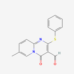 7-methyl-4-oxo-2-(phenylsulfanyl)-4H-pyrido[1,2-a]pyrimidine-3-carbaldehyde