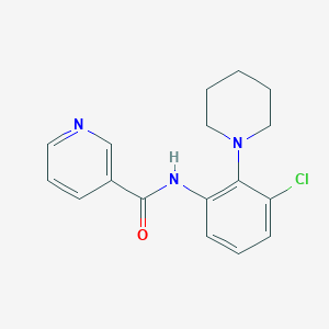 molecular formula C17H18ClN3O B237603 N-[3-chloro-2-(1-piperidinyl)phenyl]nicotinamide 