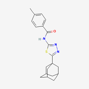molecular formula C20H23N3OS B2376036 N-[5-(1-adamantyl)-1,3,4-thiadiazol-2-yl]-4-methylbenzamide CAS No. 392240-89-0