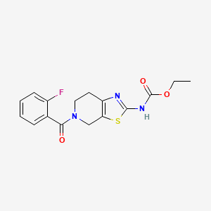 molecular formula C16H16FN3O3S B2376038 Ethyl (5-(2-fluorobenzoyl)-4,5,6,7-tetrahydrothiazolo[5,4-c]pyridin-2-yl)carbamate CAS No. 1351635-46-5