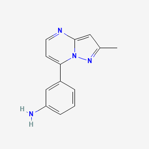 molecular formula C13H12N4 B2376046 3-(2-Methylpyrazolo[1,5-a]pyrimidin-7-yl)aniline CAS No. 931998-19-5
