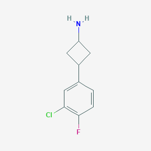 molecular formula C10H11ClFN B2376055 反式-3-(3-氯-4-氟苯基)环丁胺 CAS No. 1512423-64-1