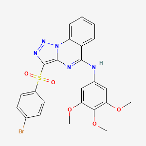 molecular formula C24H20BrN5O5S B2376056 3-[(4-bromophenyl)sulfonyl]-N-(3,4,5-trimethoxyphenyl)[1,2,3]triazolo[1,5-a]quinazolin-5-amine CAS No. 895641-33-5