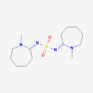 molecular formula C14H26N4O2S B237606 Bis(hexahydro-1-methyl-2H-azepin-2-ylidene)sulfamide CAS No. 126826-77-5