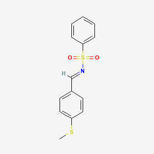 (E)-N-(4-(methylthio)benzylidene)benzenesulfonamide