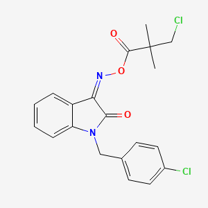 [(Z)-[1-[(4-chlorophenyl)methyl]-2-oxoindol-3-ylidene]amino] 3-chloro-2,2-dimethylpropanoate