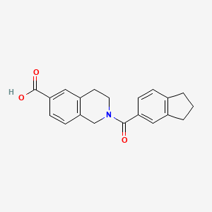 molecular formula C20H19NO3 B2376083 2-(2,3-Dihydro-1H-indene-5-carbonyl)-3,4-dihydro-1H-isoquinoline-6-carboxylic acid CAS No. 2416229-24-6