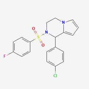 molecular formula C19H16ClFN2O2S B2376084 1-(4-Chlorophenyl)-2-((4-fluorophenyl)sulfonyl)-1,2,3,4-tetrahydropyrrolo[1,2-a]pyrazine CAS No. 899948-94-8