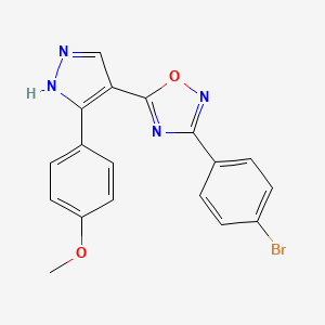 3-(4-bromophenyl)-5-(3-(4-methoxyphenyl)-1H-pyrazol-4-yl)-1,2,4-oxadiazole