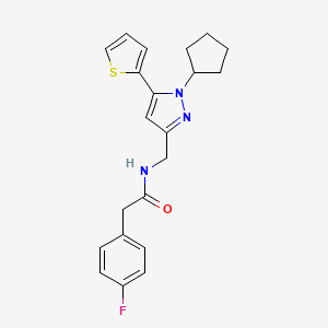 N-((1-cyclopentyl-5-(thiophen-2-yl)-1H-pyrazol-3-yl)methyl)-2-(4-fluorophenyl)acetamide