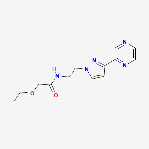 molecular formula C13H17N5O2 B2376097 2-ethoxy-N-(2-(3-(pyrazin-2-yl)-1H-pyrazol-1-yl)ethyl)acetamide CAS No. 2034414-64-5