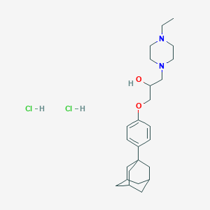 molecular formula C25H40Cl2N2O2 B2376101 1-(4-((3r,5r,7r)-Adamantan-1-yl)phenoxy)-3-(4-ethylpiperazin-1-yl)propan-2-ol dihydrochloride CAS No. 1201421-55-7