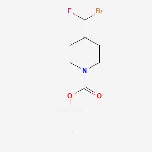 molecular formula C11H17BrFNO2 B2376102 叔丁基 4-[溴(氟)亚甲基]哌啶-1-甲酸酯 CAS No. 1107620-26-7